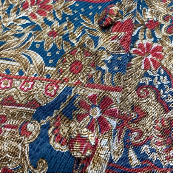 Pendleton VNT Country Sophisticates Floral Blouse W 14 Brown Maroon Blue USA - Picture 6 of 16